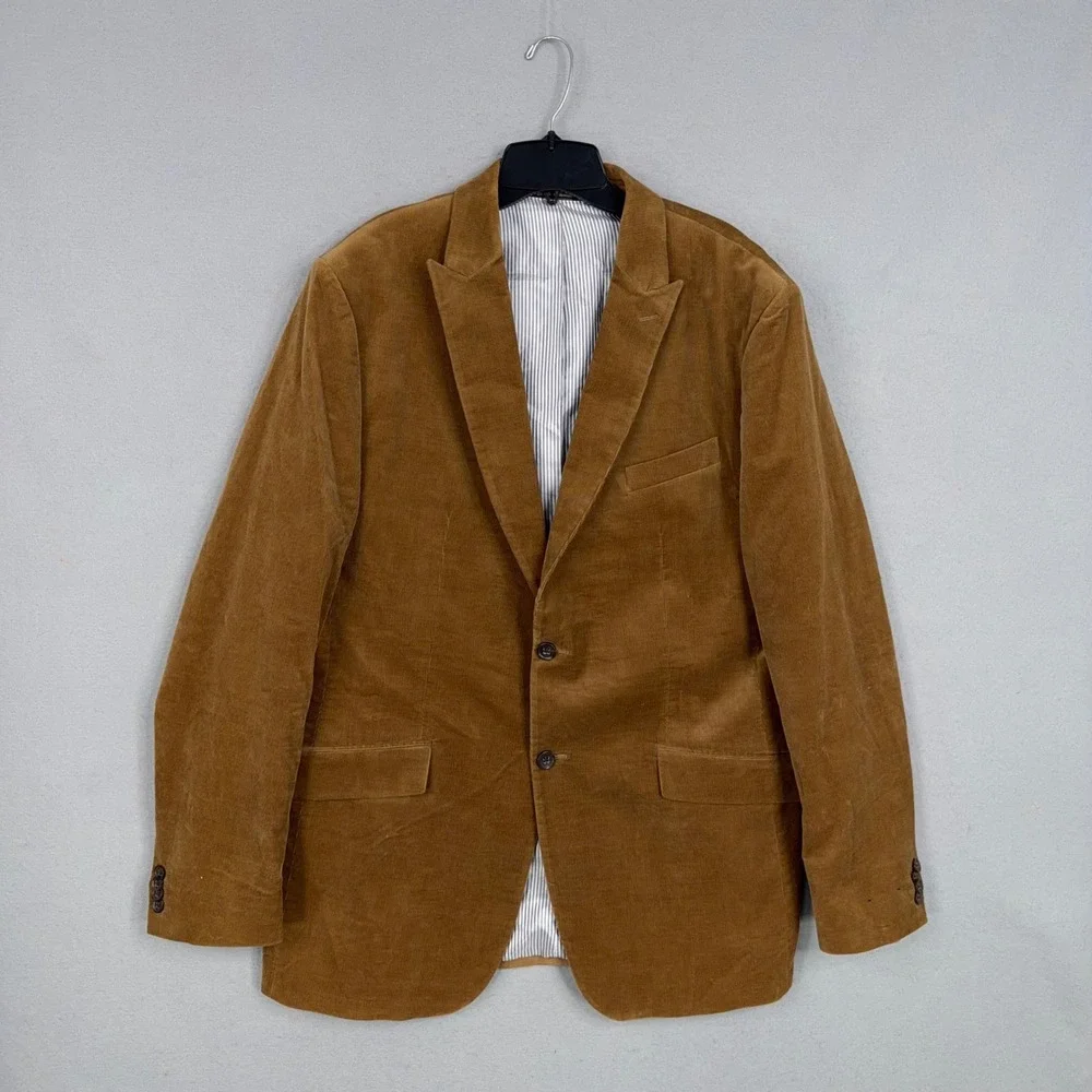 Banana Republic Blazer Mens 46L Brown Corduroy Tailored Fit Duca Visconti Career